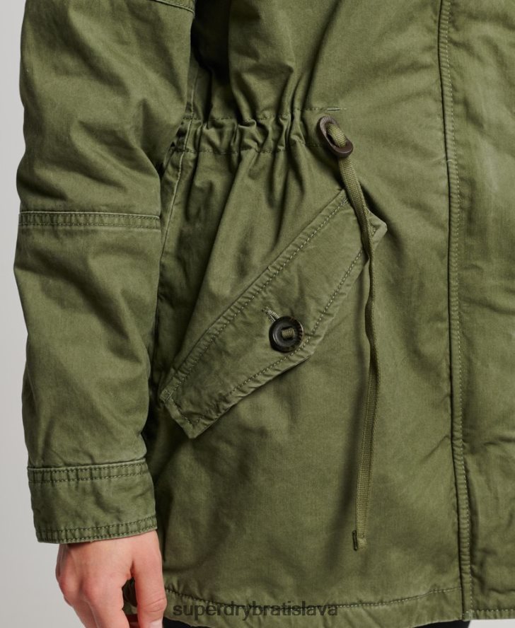 Superdry ženy poľný kabát parka 6B4ZTR5538 oblečenie zelená