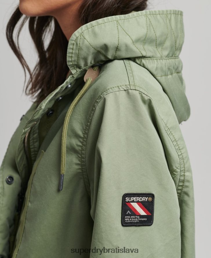Superdry ženy poľný kabát parka 6B4ZTR5663 oblečenie kaki