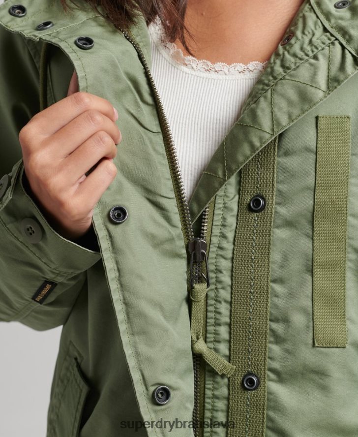 Superdry ženy poľný kabát parka 6B4ZTR5663 oblečenie kaki