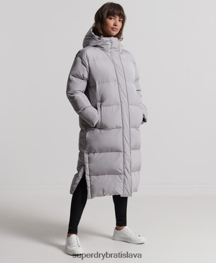 Superdry ženy prikrývka s dlhým vlascom 6B4ZTR3822 oblečenie svetlo šedá