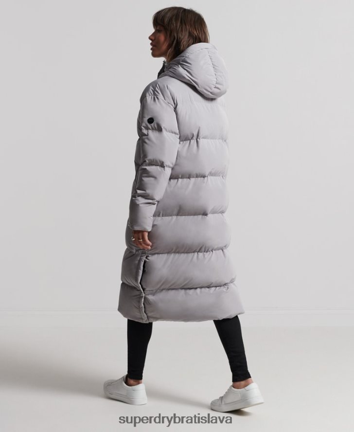 Superdry ženy prikrývka s dlhým vlascom 6B4ZTR3822 oblečenie svetlo šedá