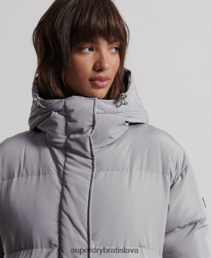 Superdry ženy prikrývka s dlhým vlascom 6B4ZTR3822 oblečenie svetlo šedá