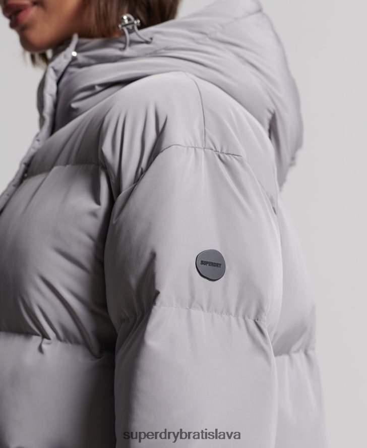 Superdry ženy prikrývka s dlhým vlascom 6B4ZTR3822 oblečenie svetlo šedá