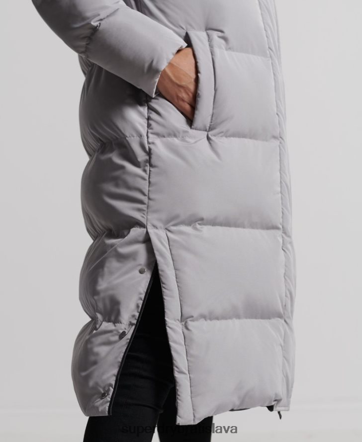 Superdry ženy prikrývka s dlhým vlascom 6B4ZTR3822 oblečenie svetlo šedá