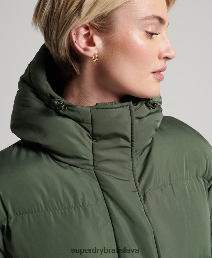 Superdry ženy prikrývka s dlhým vlascom 6B4ZTR3828 oblečenie zelená