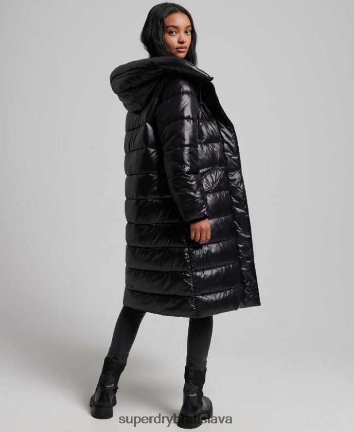 Superdry ženy prikrývka s vysokým leskom 6B4ZTR5642 oblečenie čierna