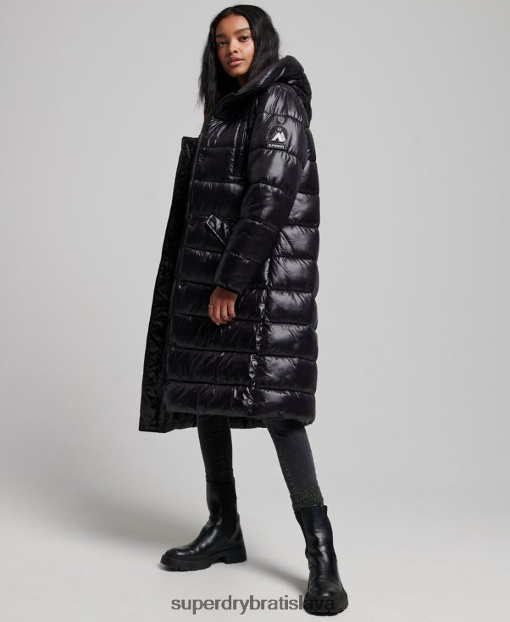 Superdry ženy prikrývka s vysokým leskom 6B4ZTR5642 oblečenie čierna
