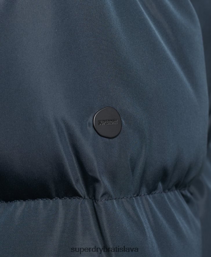 Superdry ženy puffer kabát s kapucňou 6B4ZTR3744 oblečenie námorníctvo