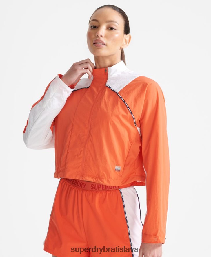 Superdry ženy spustiť skrátený kabát odolný voči poveternostným vplyvom 6B4ZTR5594 oblečenie oranžová