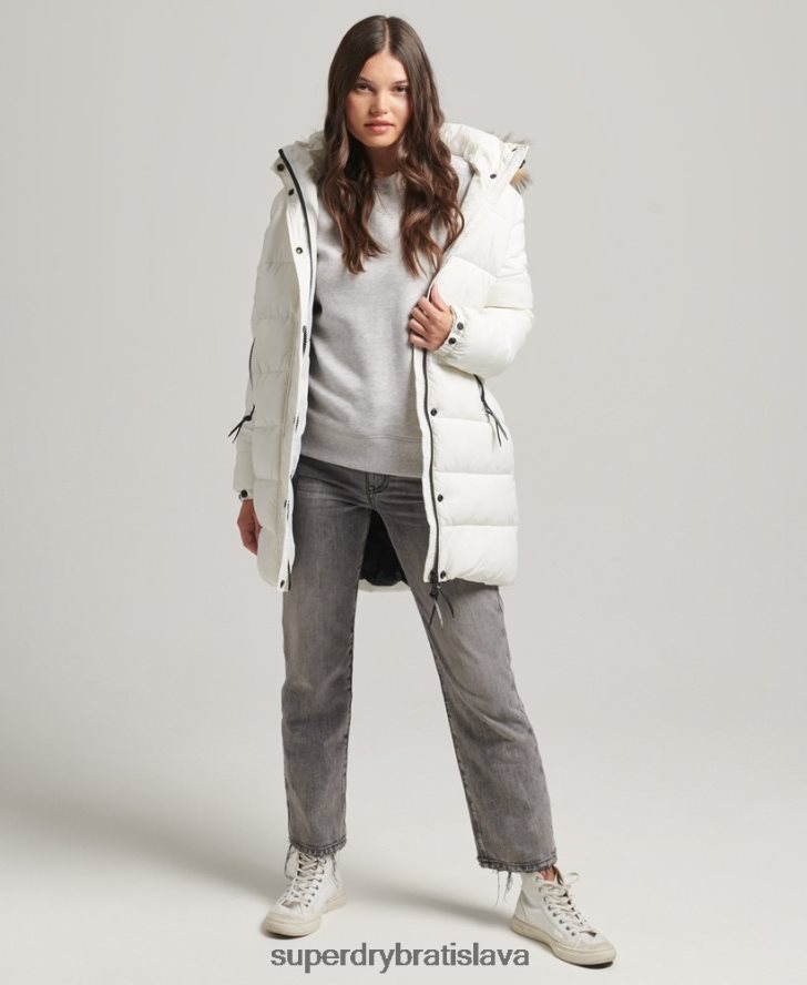 Superdry ženy stredná vrstva s kapucňou 6B4ZTR3586 oblečenie biely