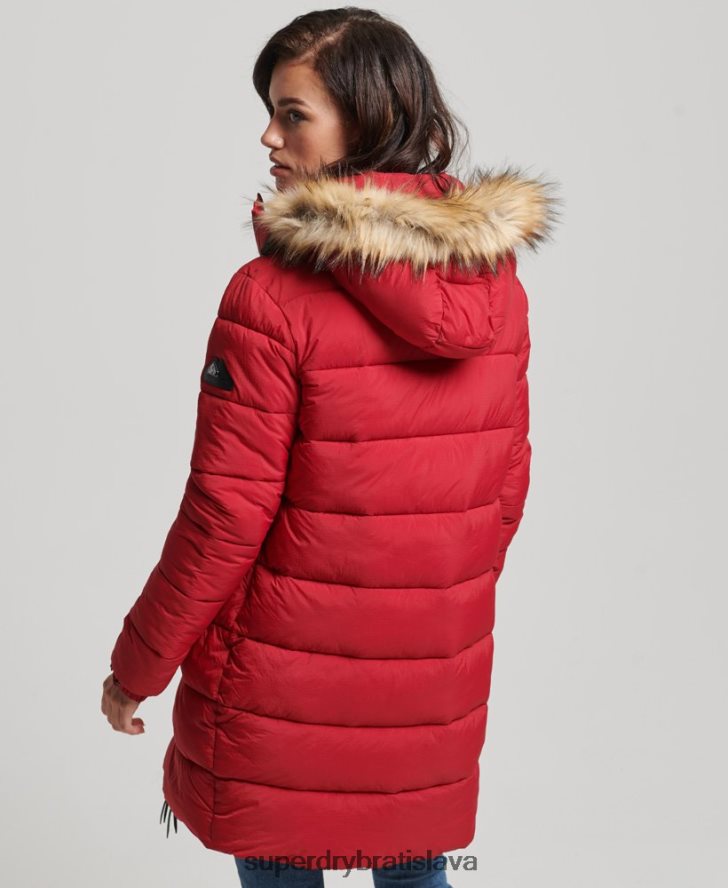 Superdry ženy stredná vrstva s kapucňou 6B4ZTR3668 oblečenie červená