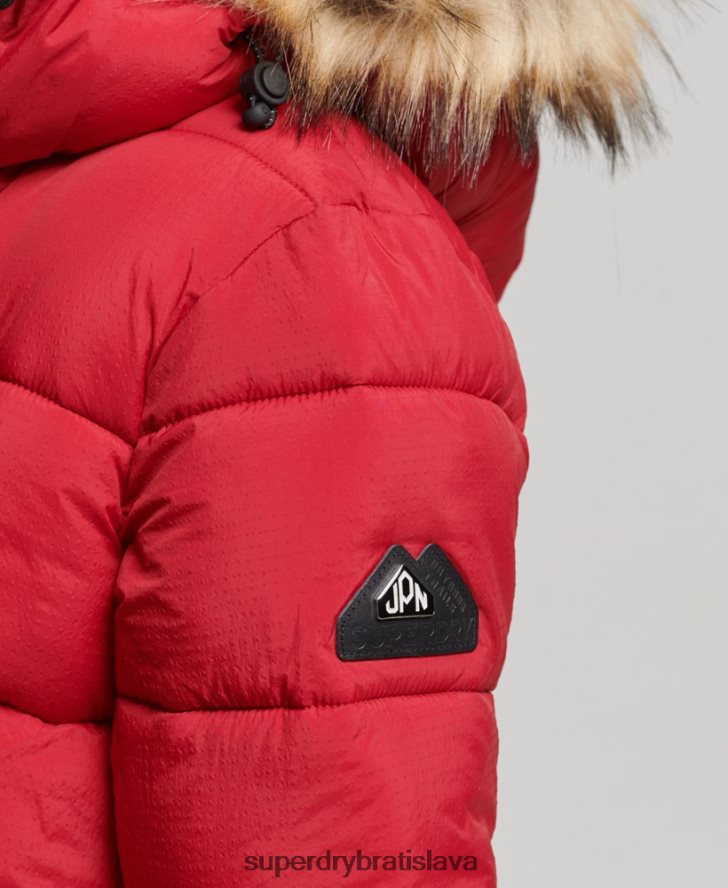 Superdry ženy stredná vrstva s kapucňou 6B4ZTR3668 oblečenie červená