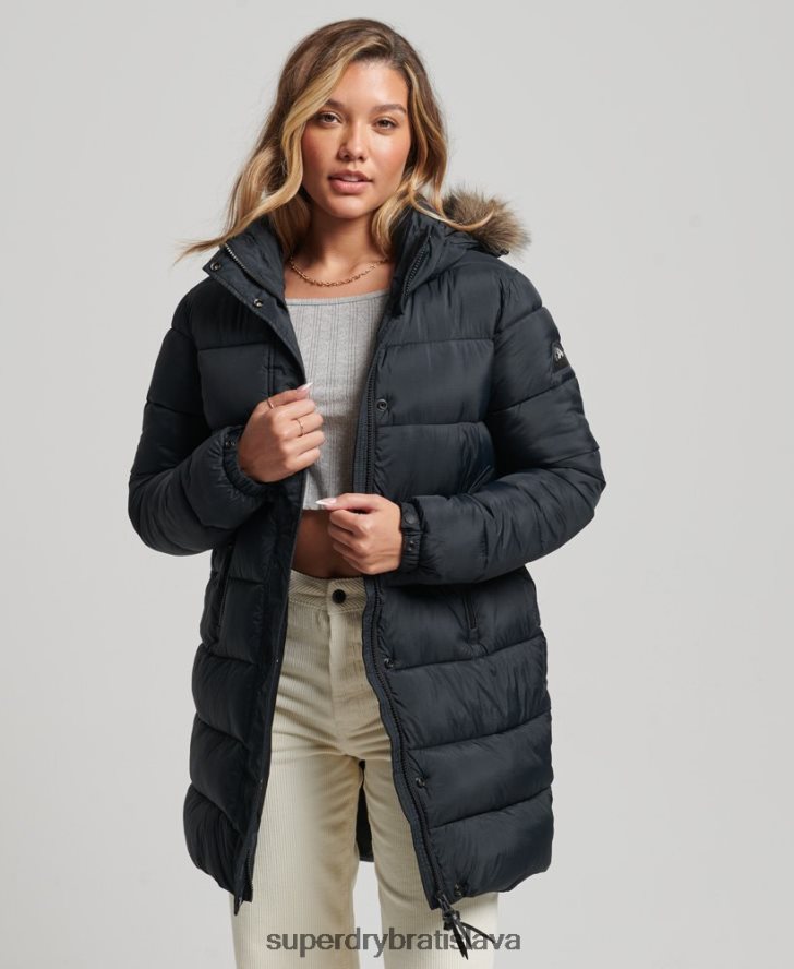 Superdry ženy stredná vrstva s kapucňou 6B4ZTR3734 oblečenie tmavošedý