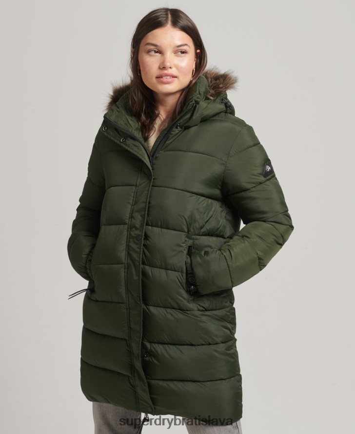 Superdry ženy stredná vrstva s kapucňou 6B4ZTR5633 oblečenie zelená
