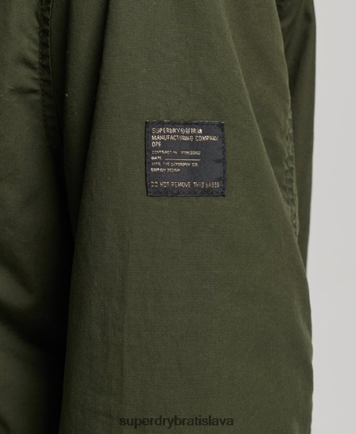 Superdry ženy umelá kožušina autentický vojenský kabát parka 6B4ZTR5493 oblečenie zelená