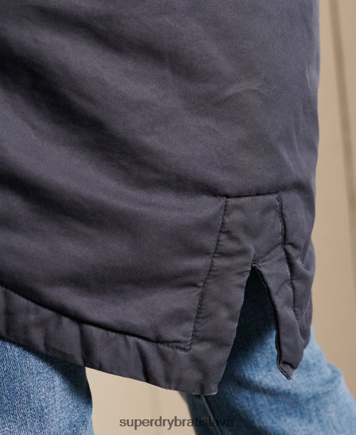 Superdry ženy vojenský kabát parka s rybím chvostom 6B4ZTR5515 oblečenie Modrá