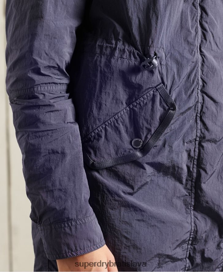Superdry ženy vojenská parka kabát 6B4ZTR5707 oblečenie tmavomodrá