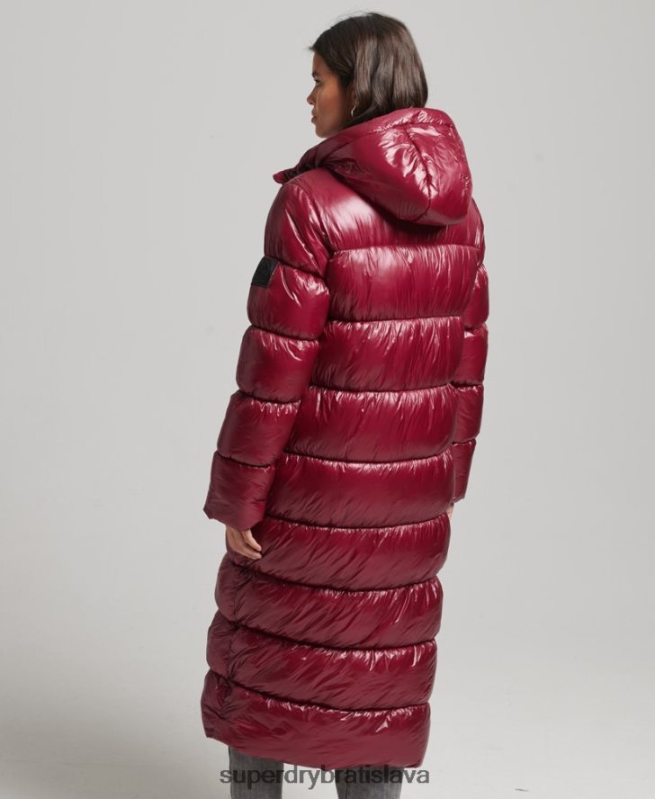 Superdry ženy xpd športový longline puffer kabát 6B4ZTR3747 oblečenie Ružová