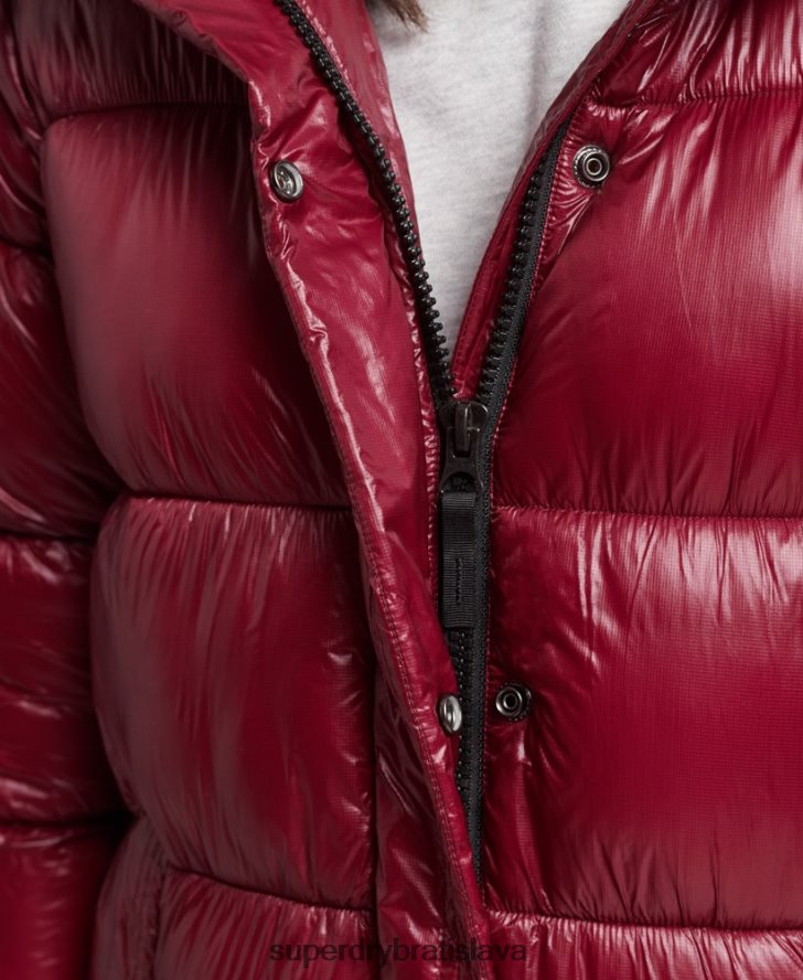 Superdry ženy xpd športový longline puffer kabát 6B4ZTR3747 oblečenie Ružová