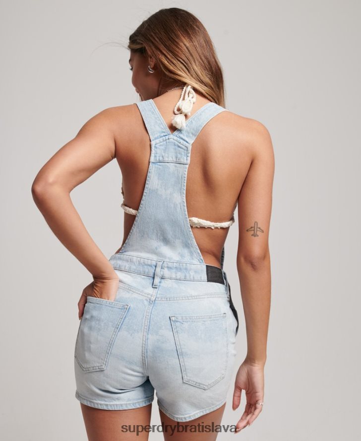Superdry ženy Horúce krátke montérky z organickej bavlny 6B4ZTR4092 oblečenie Modrá