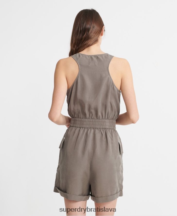 Superdry ženy playsuit nevada halter 6B4ZTR4107 oblečenie kaki