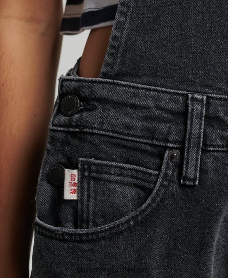 Superdry ženy štíhle kužeľové montérky 6B4ZTR4106 oblečenie čierna