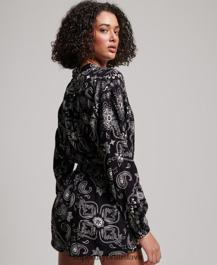 Superdry ženy vintage plážový oblek 6B4ZTR4093 oblečenie čierna