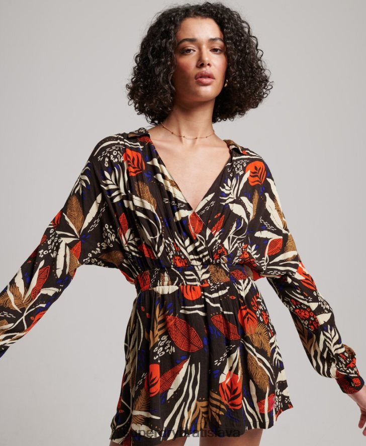 Superdry ženy vintage plážový oblek 6B4ZTR4095 oblečenie hnedá