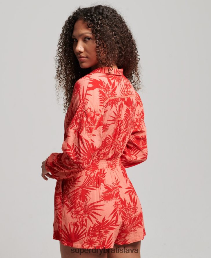 Superdry ženy vintage plážový oblek 6B4ZTR4097 oblečenie koralový