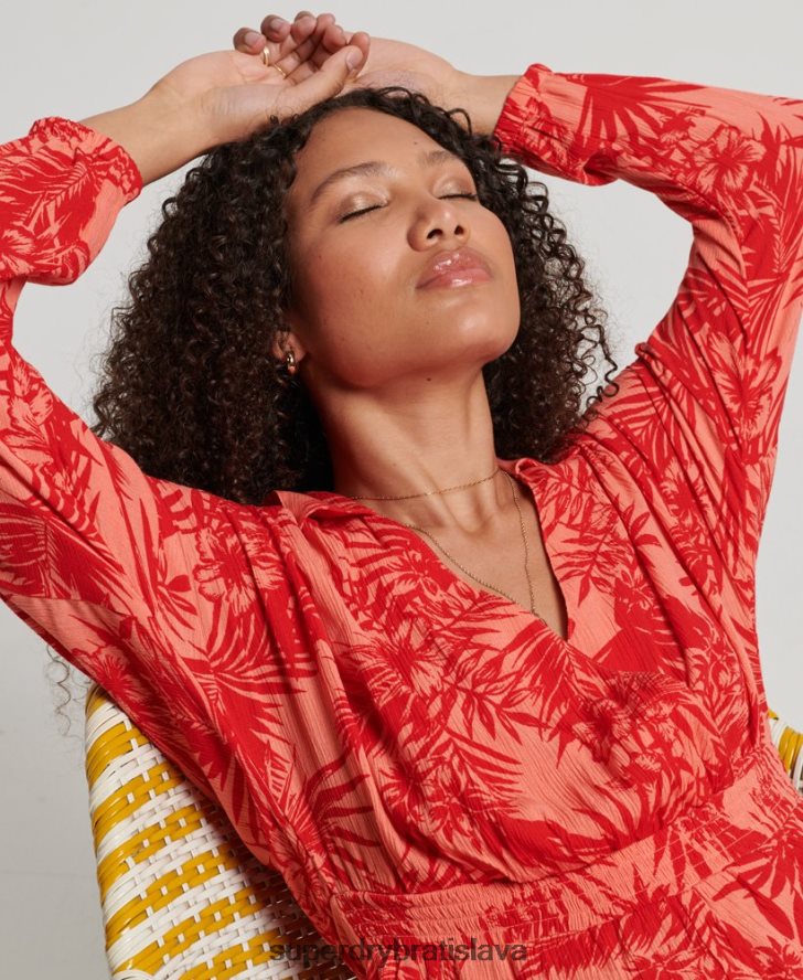 Superdry ženy vintage plážový oblek 6B4ZTR4097 oblečenie koralový