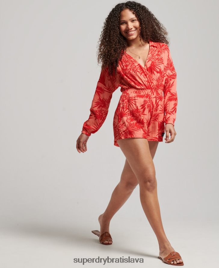 Superdry ženy vintage plážový oblek 6B4ZTR4097 oblečenie koralový