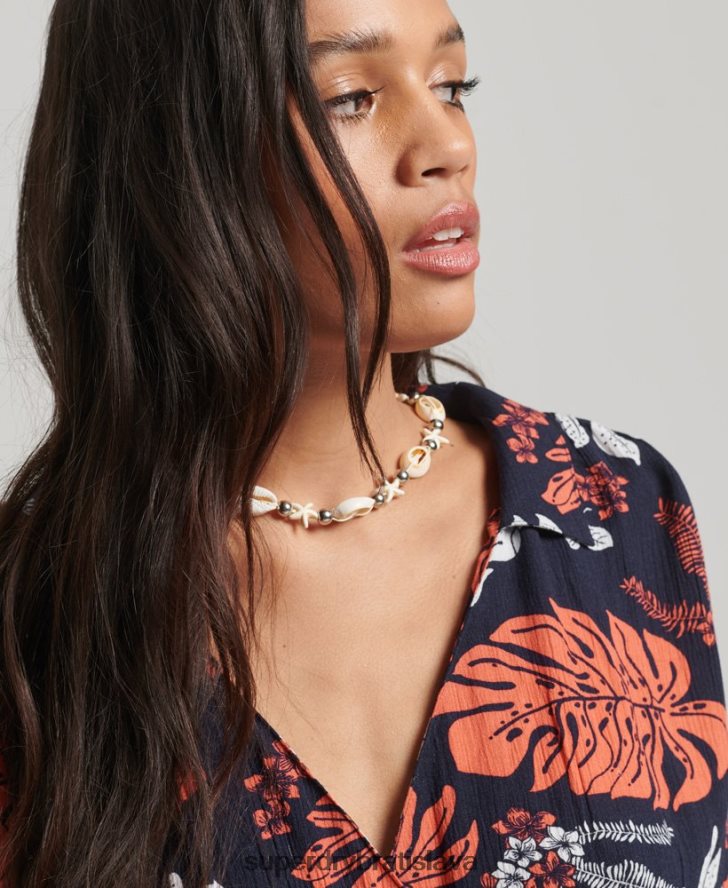 Superdry ženy vintage plážový oblek 6B4ZTR4098 oblečenie námorníctvo