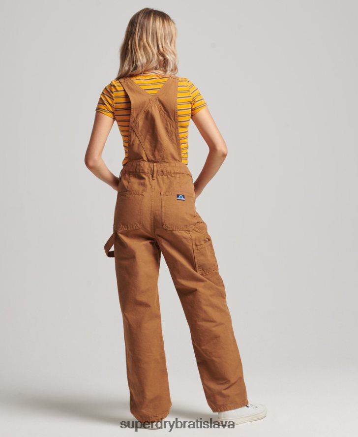 Superdry ženy vintage tesárske montérky 6B4ZTR4094 oblečenie hnedá