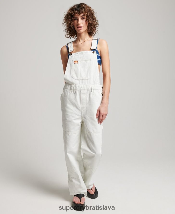 Superdry ženy vintage tesárske montérky 6B4ZTR4096 oblečenie krém