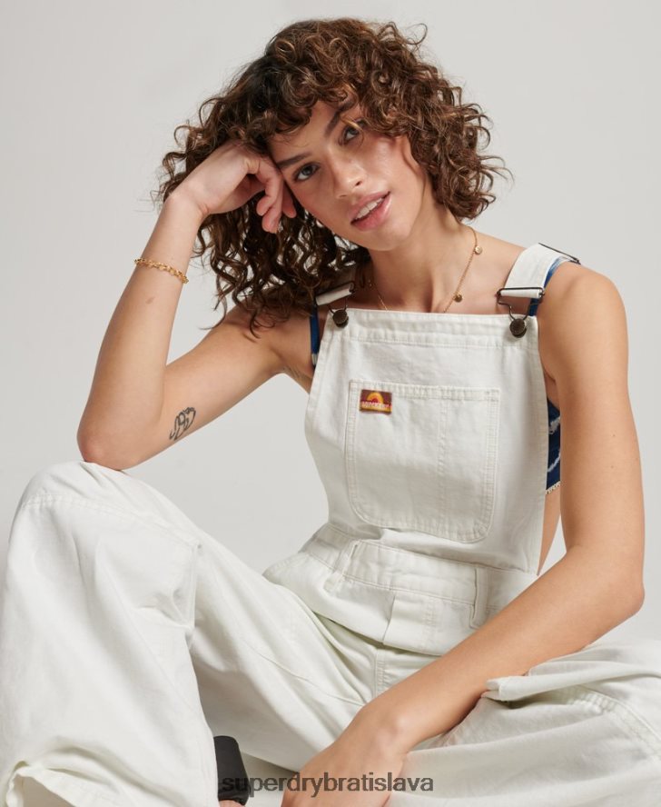 Superdry ženy vintage tesárske montérky 6B4ZTR4096 oblečenie krém