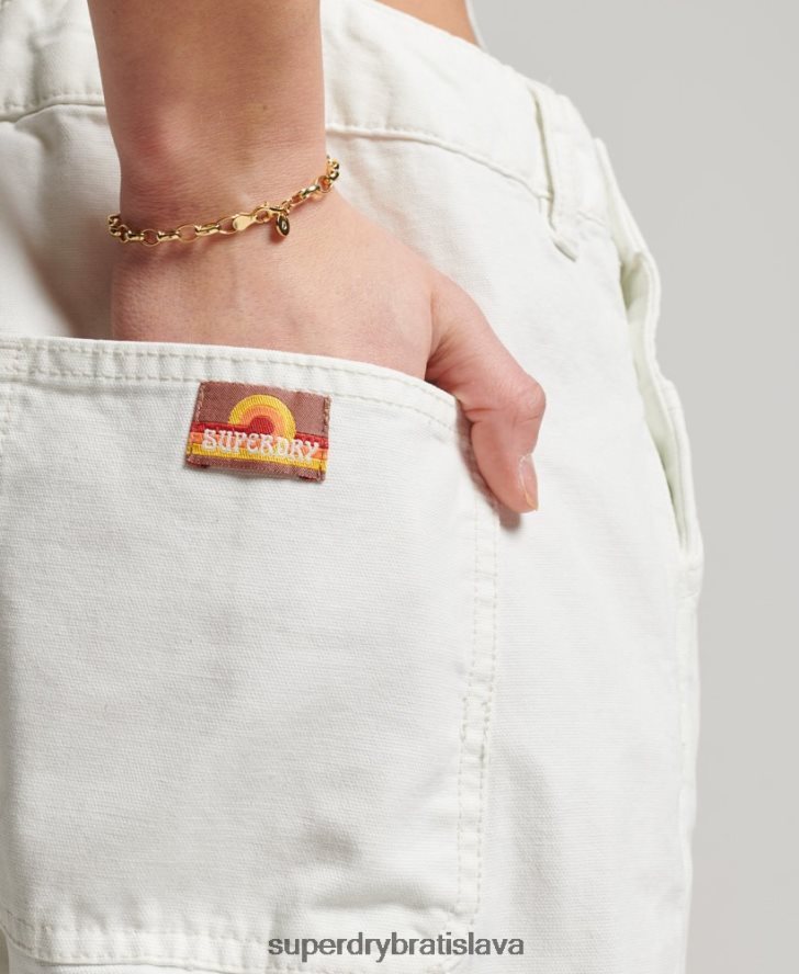Superdry ženy vintage tesárske montérky 6B4ZTR4096 oblečenie krém