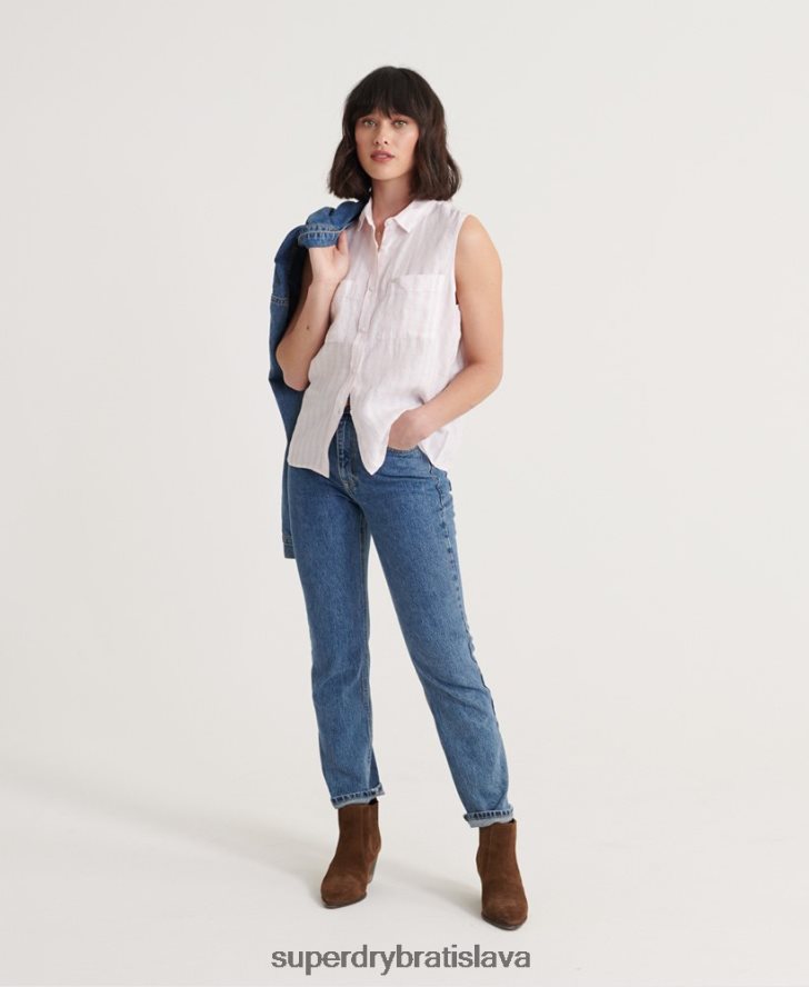 Superdry ženy aubrey košeľa 6B4ZTR3050 oblečenie Ružová