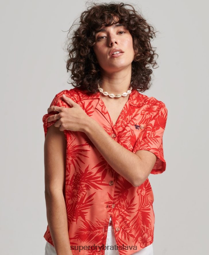 Superdry ženy plážové tričko 6B4ZTR2022 oblečenie koralový