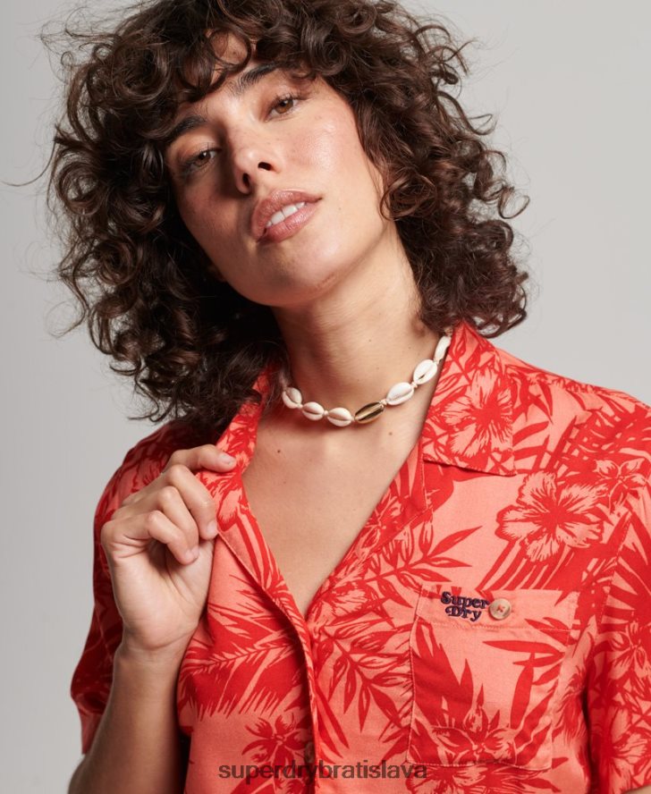Superdry ženy plážové tričko 6B4ZTR2022 oblečenie koralový