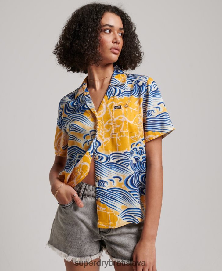 Superdry ženy plážové tričko 6B4ZTR2880 oblečenie zlato