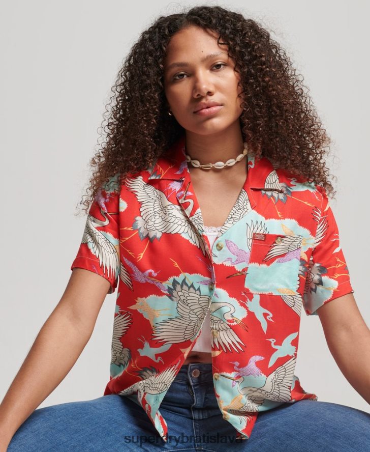 Superdry ženy plážové tričko 6B4ZTR2918 oblečenie červená