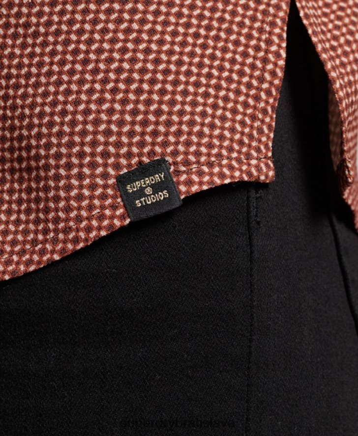 Superdry ženy štúdiová košeľa zo sedemdesiatych rokov 6B4ZTR2906 oblečenie hnedá