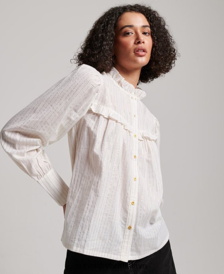 Superdry ženy upspec blúzka 6B4ZTR2195 oblečenie biely