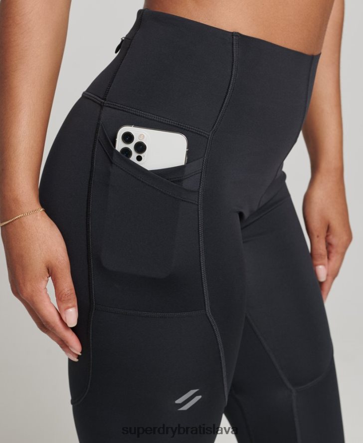 Superdry ženy behať tesné legíny 6B4ZTR4067 oblečenie čierna