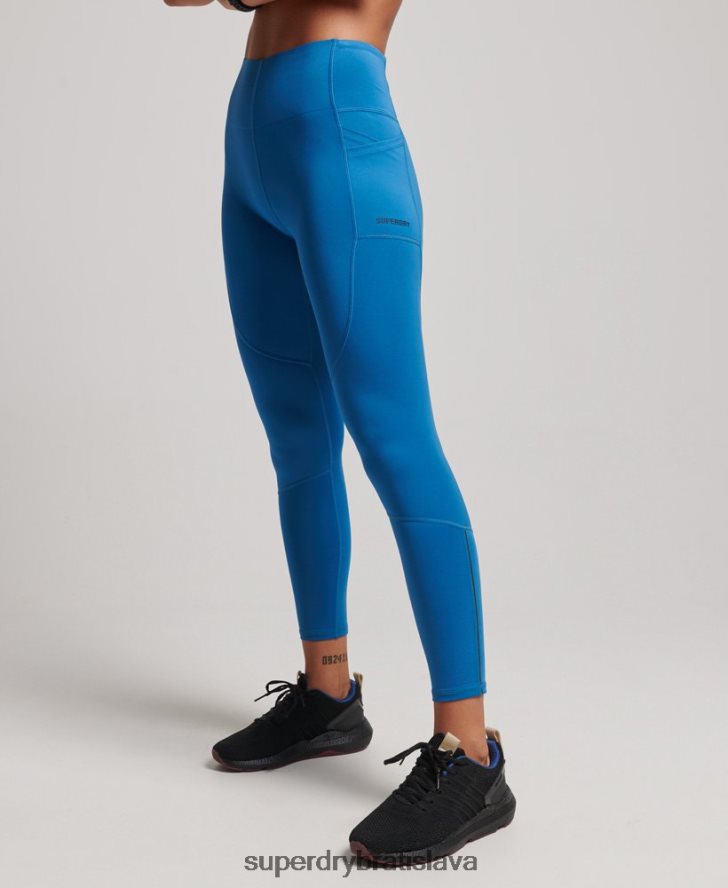 Superdry ženy behať tesné legíny 6B4ZTR6331 oblečenie Modrá
