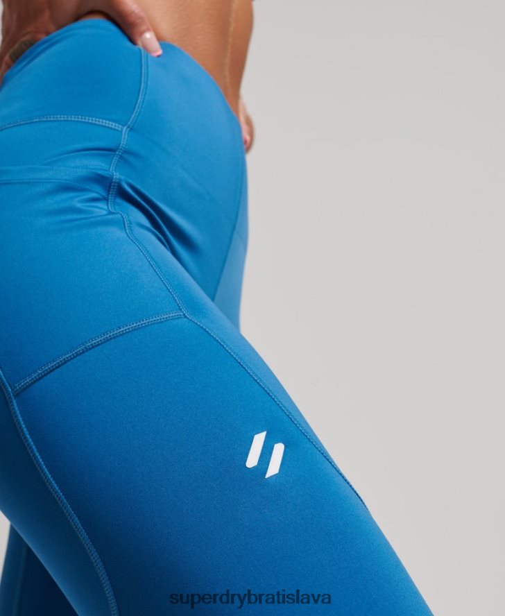 Superdry ženy behať tesné legíny 6B4ZTR6331 oblečenie Modrá