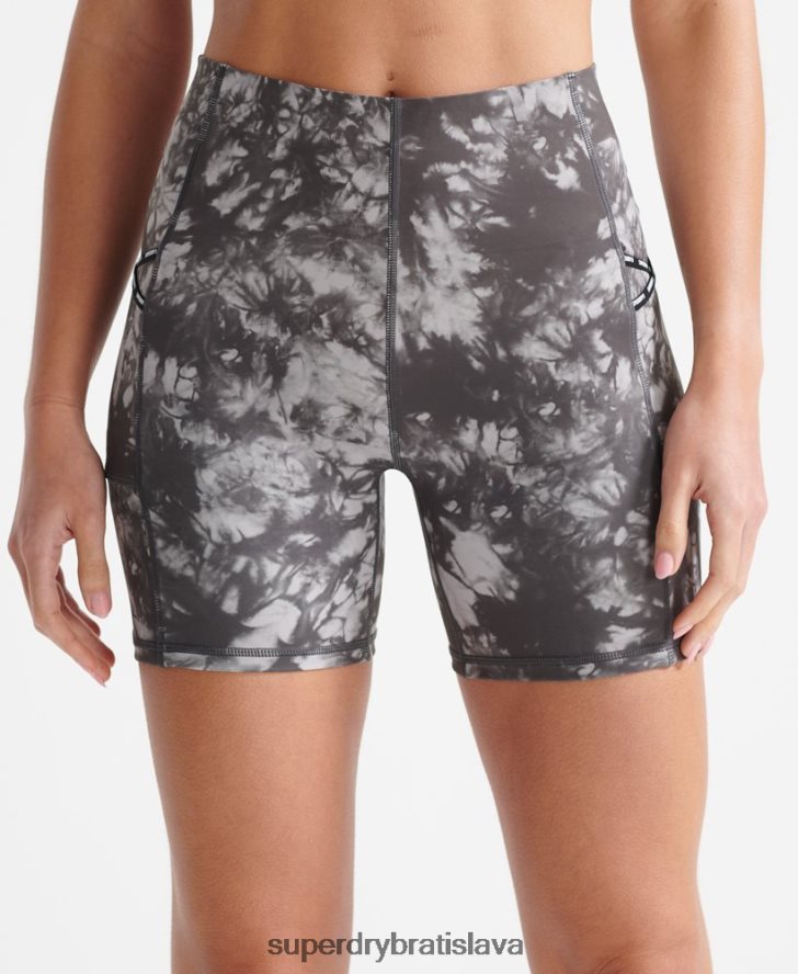 Superdry ženy behať úzke šortky 6B4ZTR6343 oblečenie sivá