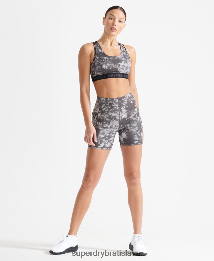Superdry ženy behať úzke šortky 6B4ZTR6343 oblečenie sivá