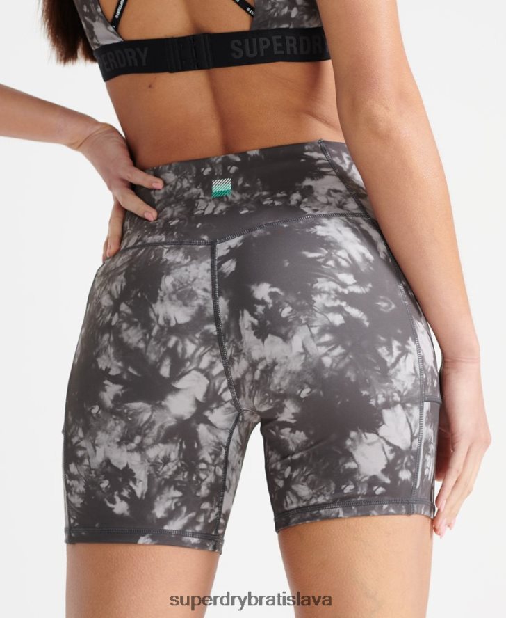 Superdry ženy behať úzke šortky 6B4ZTR6343 oblečenie sivá