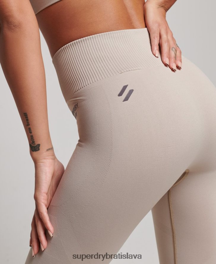 Superdry ženy bezšvové jadrové legíny 6B4ZTR4043 oblečenie béžová